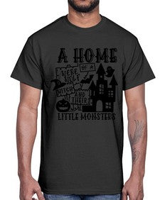 a home of a were wolf witch and their little monsters 53#- witch- Cotton Tee