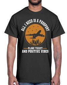 all i need is a passport  8#- airplane- Cotton Tee
