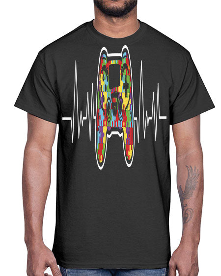 autism gamer heartbeat 27#- autism- Cotton Tee