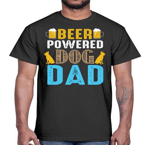beer power dog dad 55#- dogs- Cotton Tee
