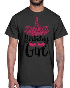 birthday girl 60#- unicorn- Cotton Tee