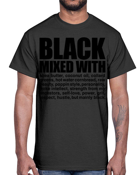 black mixed with 227#- black words and phrases- Cotton Tee