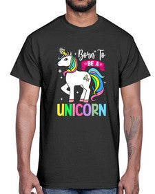 born to be a unicorn 72#- unicorn- Cotton Tee