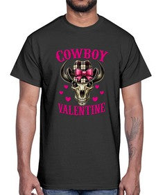 cowboy valentine western valentine 349#- western- Cotton Tee