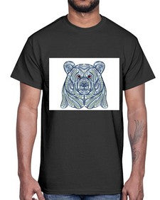 ethnic bear 416#- mandala- Cotton Tee