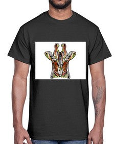 ethnic giraffe 425#- mandala- Cotton Tee