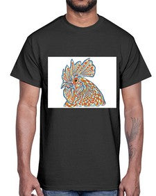 ethnic rooster 438#- mandala- Cotton Tee