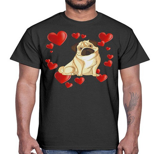 funny cute pug dog shirt 143#- dogs- Cotton Tee