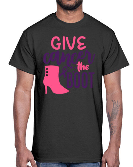 give cancer the boot Style 1#- breast cancer- Cotton Tee