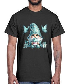 gnome with butterfly 10#- gnome- Cotton Tee