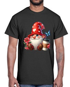 gnome with butterfly 12#- gnome- Cotton Tee