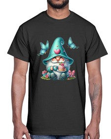 gnome with butterfly 14#- gnome- Cotton Tee