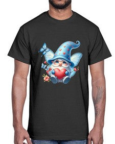 gnome with butterfly 28#- gnome- Cotton Tee