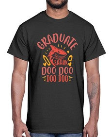 graduate shark doo doo doo doo 221#- graduation- Cotton Tee