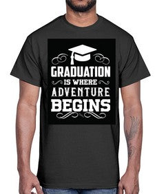 graduation is where adventure begins 224#- graduation- Cotton Tee