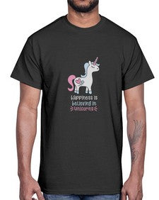 happiness is believing in unicorns 158#- unicorn- Cotton Tee