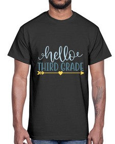 hello third grade 339#- third grade- Cotton Tee