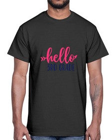 hello third grade 341#- third grade- Cotton Tee