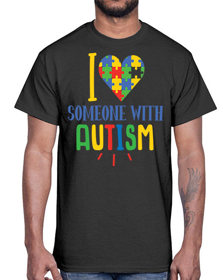 i love someone with autism Style 21#- autism- Cotton Tee