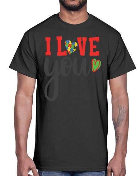 i love you Style 23#- autism- Cotton Tee