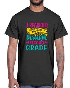 i sparkled my way through second grade 378#- second grade- Cotton Tee