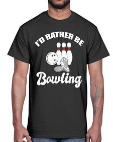 id rather be bowling 649#- bowling- Cotton Tee