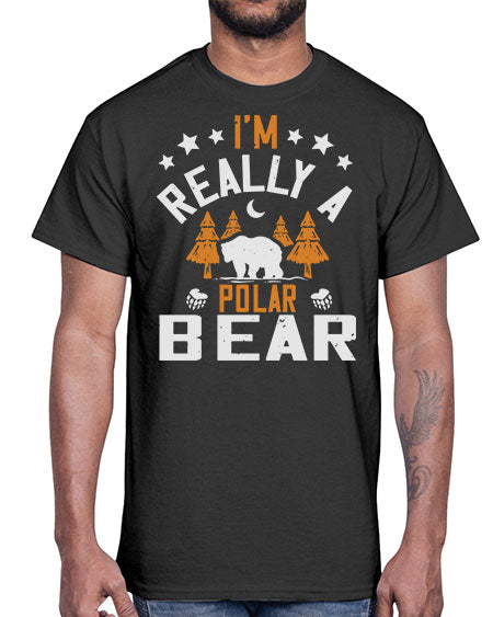 im really a polar bear 147#- bears - animals- Cotton Tee
