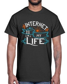 internet is my life 66#- internet- Cotton Tee