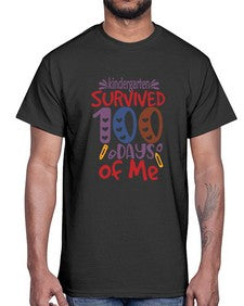 kindergarten grade survived one hundred days of me 423#- one hundred days- Cotton Tee