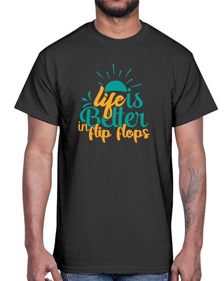 life is better in flip flops Style 90#- summer- Cotton Tee