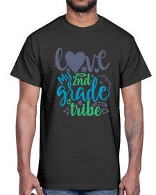love my second grade tribe 522#- second grade- Cotton Tee