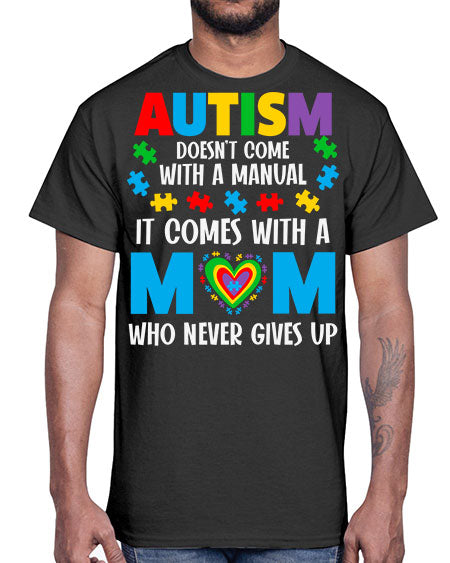 mom autism doesnt come with 103#- autism- Cotton Tee