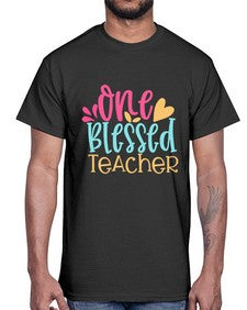 one blessed teacher 560#- teacher- Cotton Tee