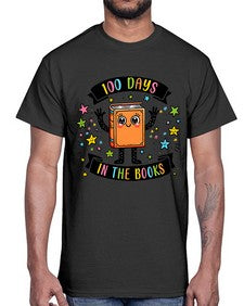 one hundred Days in the Books 567#- one hundred days- Cotton Tee