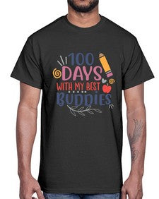 one hundred days with my best buddies 586#- one hundred days- Cotton Tee