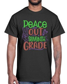 peace out seventh grade 644#- seventh grade- Cotton Tee