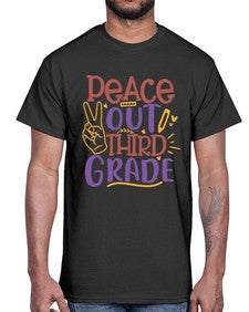 peace out third grade 645#- third grade- Cotton Tee