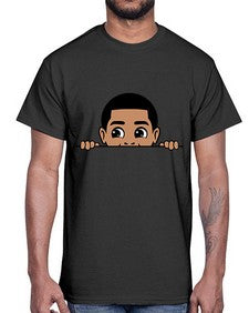 peekaboo boy 17#- black boys or men- Cotton Tee