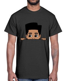 peekaboo boy 18#- black boys or men- Cotton Tee