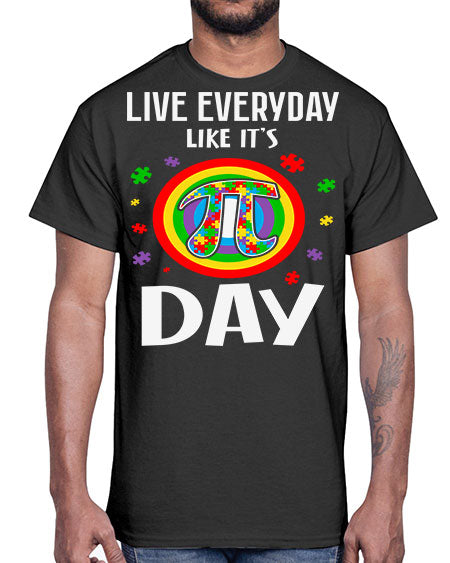 pi day autism puzzle math 111#- autism- Cotton Tee