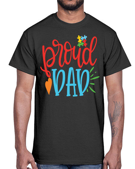 proud dad Style 36#- autism- Cotton Tee