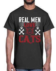 real man love cats Style 113#- cats- Cotton Tee
