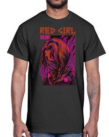 red girl feuaf 1012#- art pop art- Cotton Tee