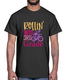 rollin into third grade 782#- third grade- Cotton Tee
