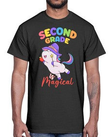 second Grade is Magical Unicorn 821#- second grade- Cotton Tee