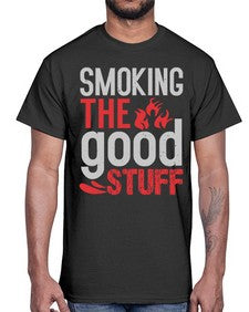 smoking the good stuff 404#- bbq- Cotton Tee