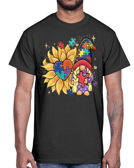 sunflower gnome autism- autism- Cotton Tee