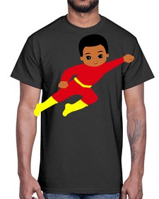 super kid 4#- black boys or men- Cotton Tee