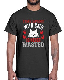 time spend with cat is never wasted Style 120#- cats- Cotton Tee