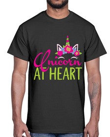 unicorn at heart 444#- unicorn- Cotton Tee